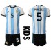 Billige Argentina Leandro Paredes #5 Børnetøj Hjemmebanetrøje til baby VM 2022 Kortærmet (+ korte bukser)